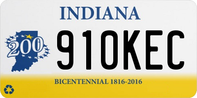 IN license plate 910KEC