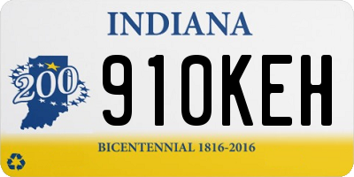 IN license plate 910KEH