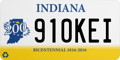IN license plate 910KEI