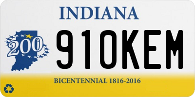 IN license plate 910KEM