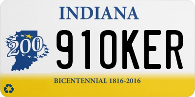 IN license plate 910KER