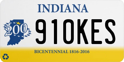 IN license plate 910KES