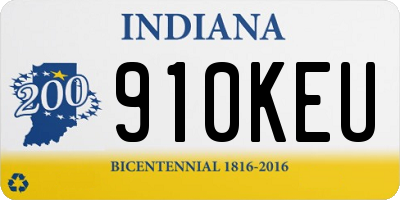 IN license plate 910KEU