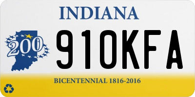 IN license plate 910KFA