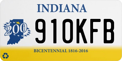 IN license plate 910KFB