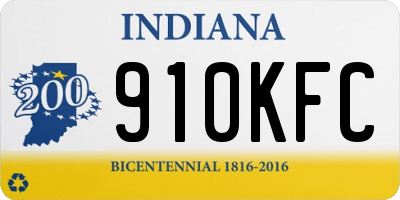 IN license plate 910KFC