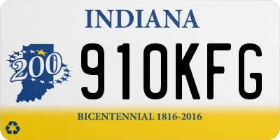 IN license plate 910KFG