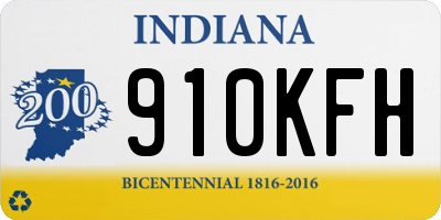 IN license plate 910KFH
