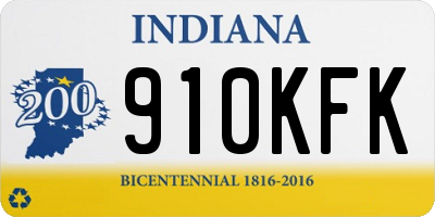 IN license plate 910KFK