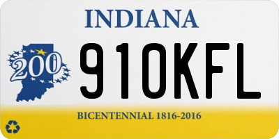 IN license plate 910KFL
