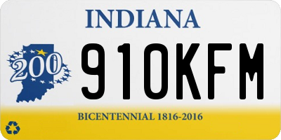 IN license plate 910KFM