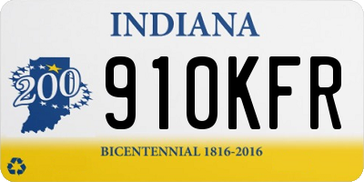 IN license plate 910KFR