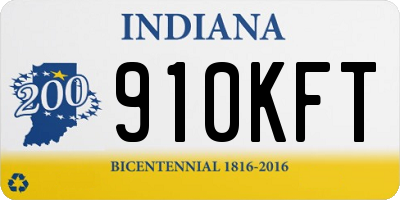 IN license plate 910KFT