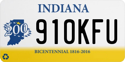 IN license plate 910KFU