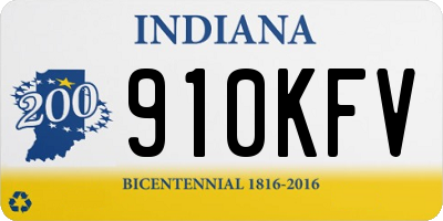 IN license plate 910KFV