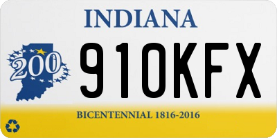 IN license plate 910KFX