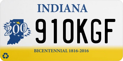 IN license plate 910KGF