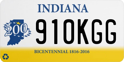 IN license plate 910KGG