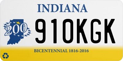 IN license plate 910KGK