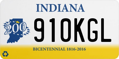 IN license plate 910KGL
