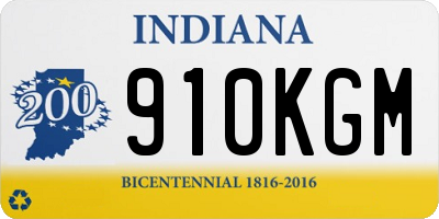 IN license plate 910KGM