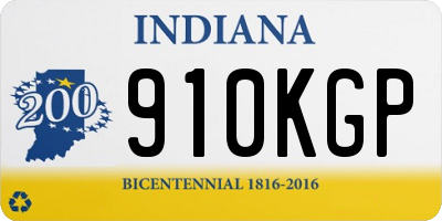 IN license plate 910KGP
