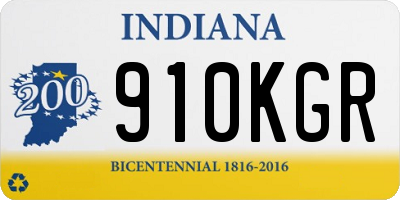 IN license plate 910KGR