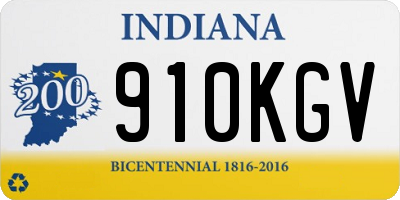 IN license plate 910KGV