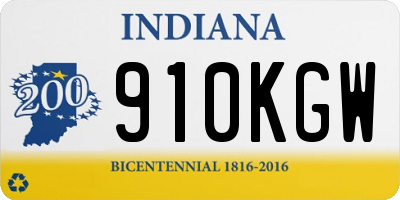 IN license plate 910KGW