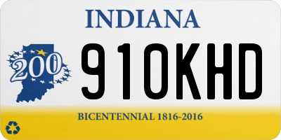 IN license plate 910KHD