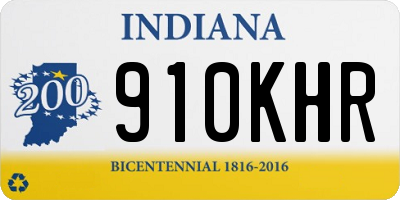 IN license plate 910KHR