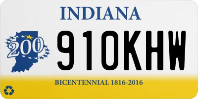IN license plate 910KHW