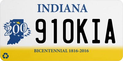 IN license plate 910KIA