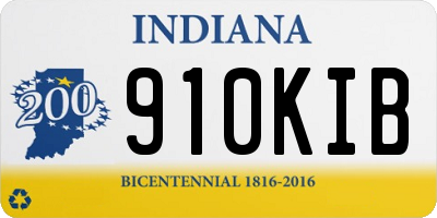 IN license plate 910KIB
