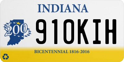 IN license plate 910KIH