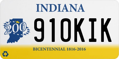 IN license plate 910KIK
