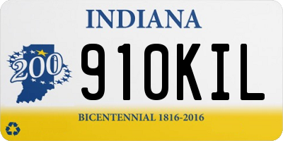 IN license plate 910KIL