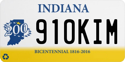 IN license plate 910KIM