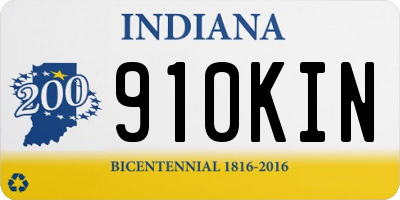 IN license plate 910KIN