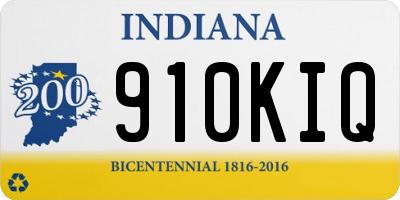 IN license plate 910KIQ
