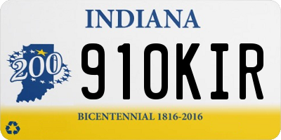 IN license plate 910KIR