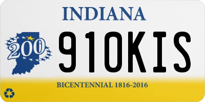 IN license plate 910KIS