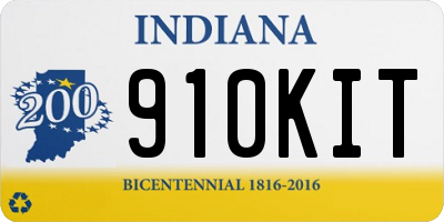 IN license plate 910KIT