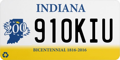 IN license plate 910KIU