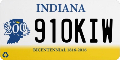 IN license plate 910KIW