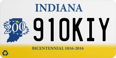 IN license plate 910KIY