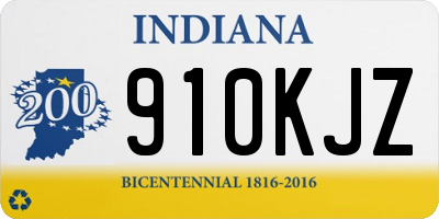 IN license plate 910KJZ
