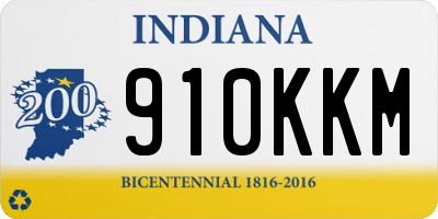 IN license plate 910KKM