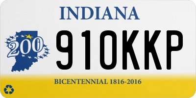 IN license plate 910KKP