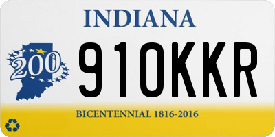 IN license plate 910KKR